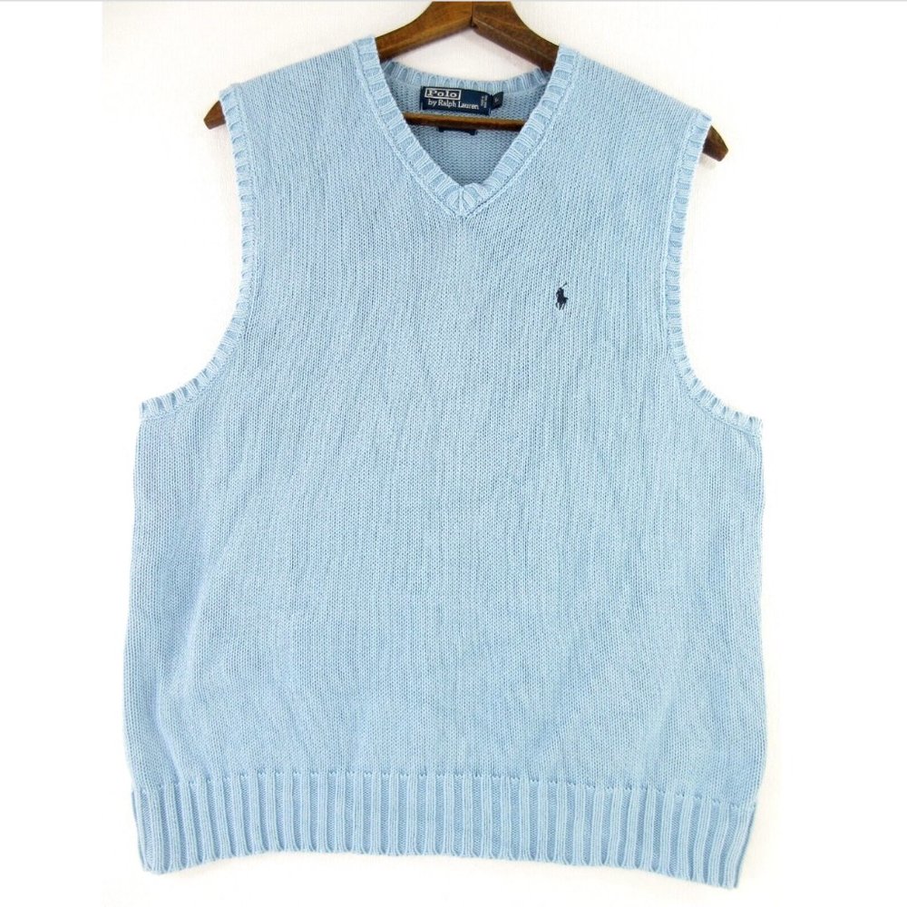 Blue Polo Sweater Vest Men's XL